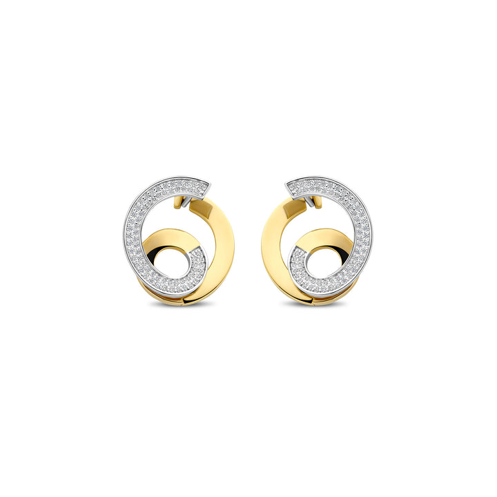 Ti Sento Yellow Gold Plated Cubic Zirconia Swirl Stud Earrings 78040ZY