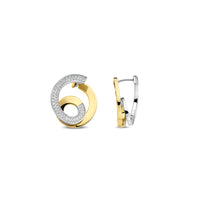 Ti Sento Yellow Gold Plated Cubic Zirconia Swirl Stud Earrings 78040ZY