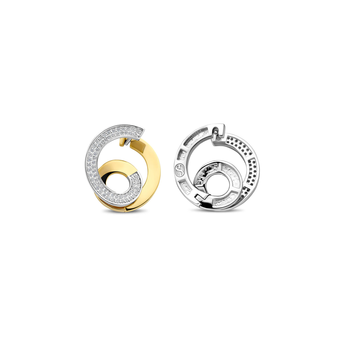 Ti Sento Yellow Gold Plated Cubic Zirconia Swirl Stud Earrings 78040ZY - Michael Jones Jeweller