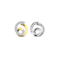 Ti Sento Yellow Gold Plated Cubic Zirconia Swirl Stud Earrings 78040ZY