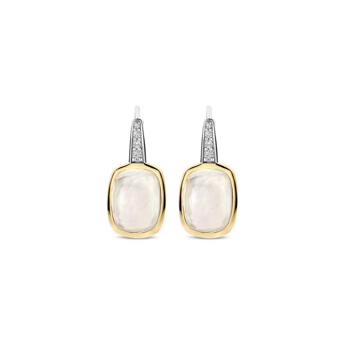 Ti Sento Yellow Gold Plated Cubic Zirconia and White Crystal Drop Earrings 78041MW - Michael Jones Jeweller