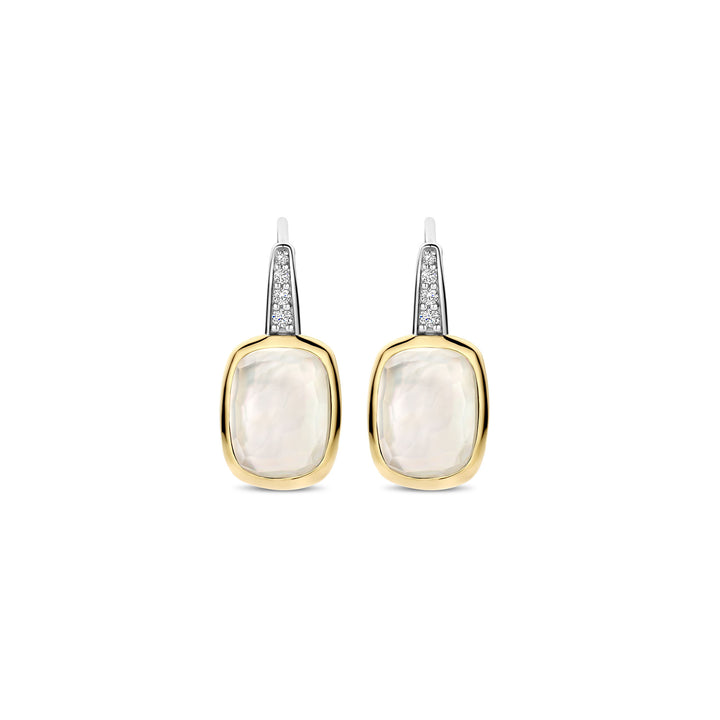 Ti Sento Yellow Gold Plated Cubic Zirconia and White Crystal Drop Earrings 78041MW