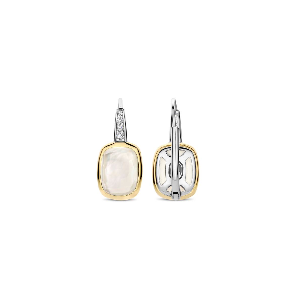 Ti Sento Yellow Gold Plated Cubic Zirconia and White Crystal Drop Earrings 78041MW - Michael Jones Jeweller