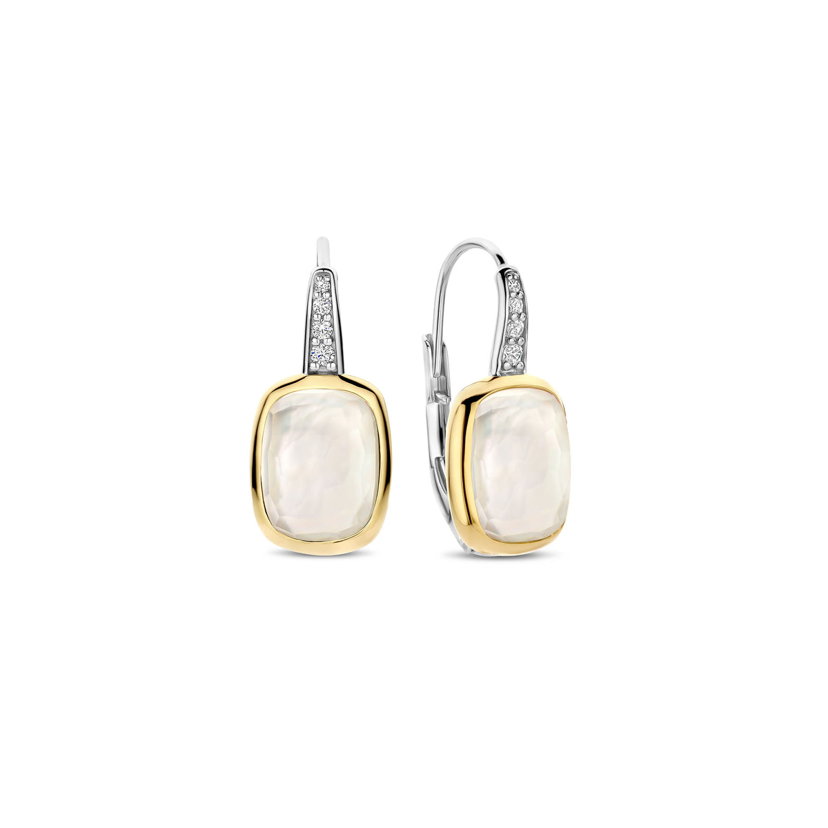 Ti Sento Yellow Gold Plated Cubic Zirconia and White Crystal Drop Earrings 78041MW - Michael Jones Jeweller