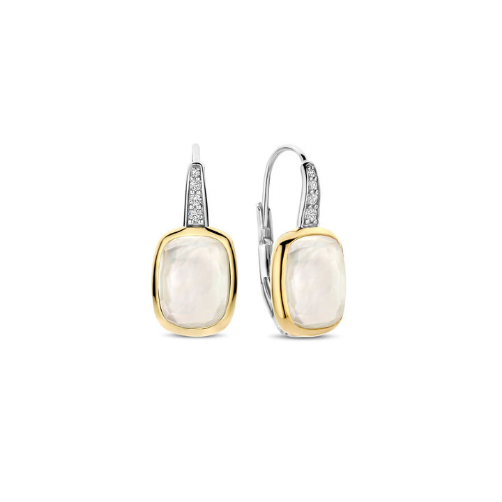 Ti Sento Yellow Gold Plated Cubic Zirconia and White Crystal Drop Earrings 78041MW