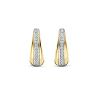 Ti Sento Yellow Gold Plated Cubic Zirconia Tapered Hoop Earrings 78049ZY