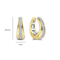 Ti Sento Yellow Gold Plated Cubic Zirconia Tapered Hoop Earrings 78049ZY