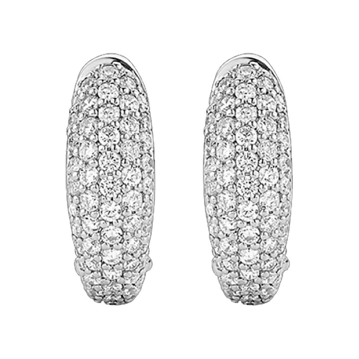 Ti Sento Pavé Cubic Zirconia Oval Hoop Earrings - Michael Jones Jeweller