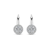 Ti Sento Cubic Zirconia Cluster Drop Earrings 78056ZI