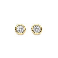 Ti Sento Yellow Gold Plated Cubic Zirconia Stud Earrings 78057ZY