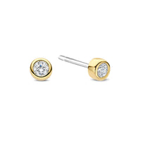 Ti Sento Yellow Gold Plated Cubic Zirconia Stud Earrings 78057ZY