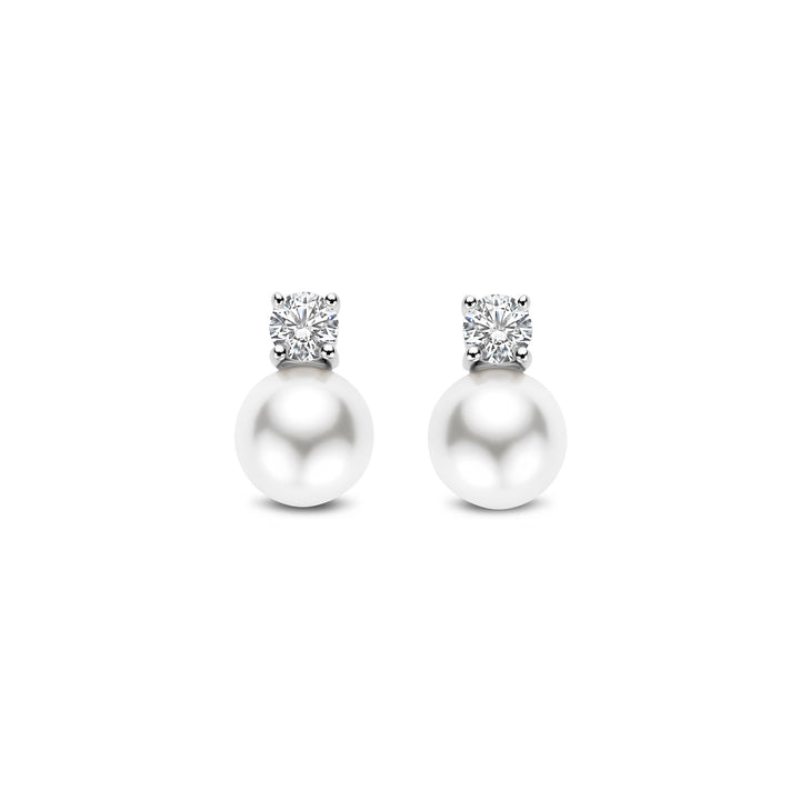 Ti Sento Synthetic Pearl and Cubic Zirconia Stud Earrings 78060PW