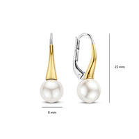 Ti Sento Yellow Gold Plated Synthetic Pearl Drop Earrings 78062YP - Michael Jones Jeweller