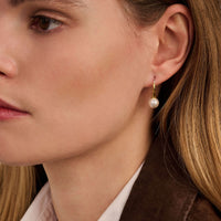 Ti Sento Yellow Gold Plated Synthetic Pearl Drop Earrings 78062YP - Michael Jones Jeweller