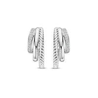 Ti Sento Cubic Zirconia Graduated Half Hoop Earrings 78068ZI