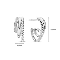Ti Sento Cubic Zirconia Graduated Half Hoop Earrings 78068ZI