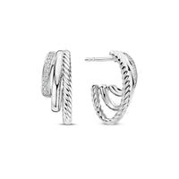 Ti Sento Cubic Zirconia Graduated Half Hoop Earrings 78068ZI