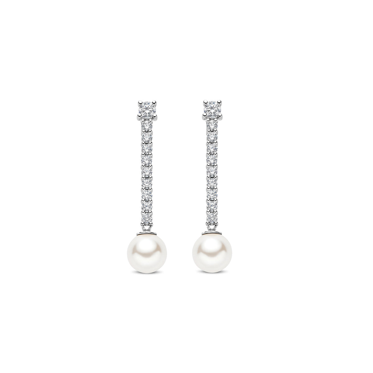 Ti Sento Synthetic Pearl and Cubic Zirconia Drop Earrings 78070PW - Michael Jones Jeweller