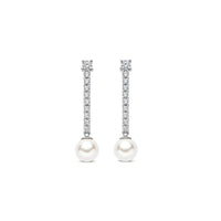Ti Sento Synthetic Pearl and Cubic Zirconia Drop Earrings 78070PW