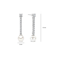 Ti Sento Synthetic Pearl and Cubic Zirconia Drop Earrings 78070PW