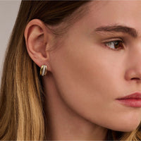 Ti Sento Cubic Zirconia Yellow and Rose Gold Plated Triple Hoop Earrings 78072TZ