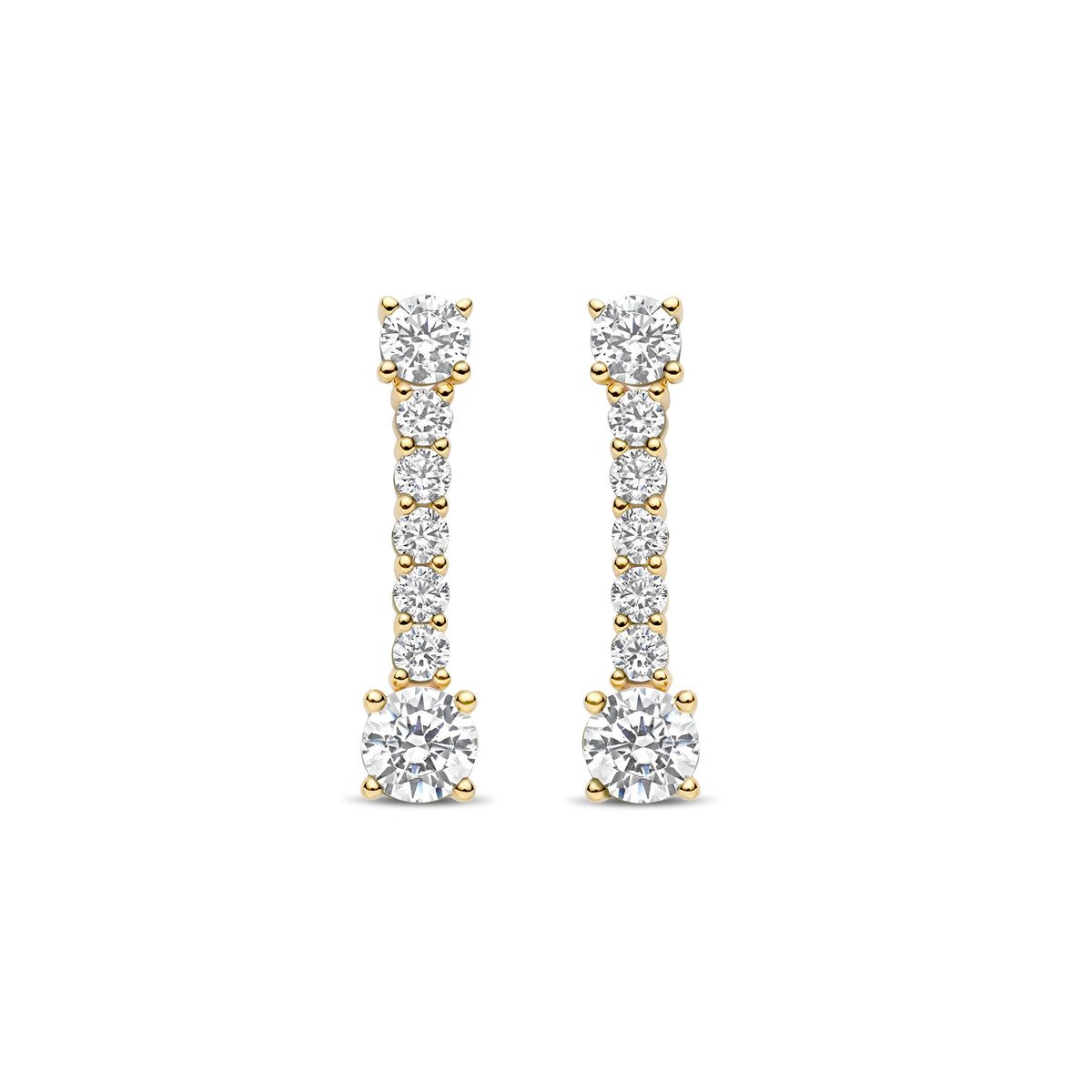 Ti Sento Yellow Gold Plated Cubic Zirconia Drop Earrings 78074ZY - Michael Jones Jeweller