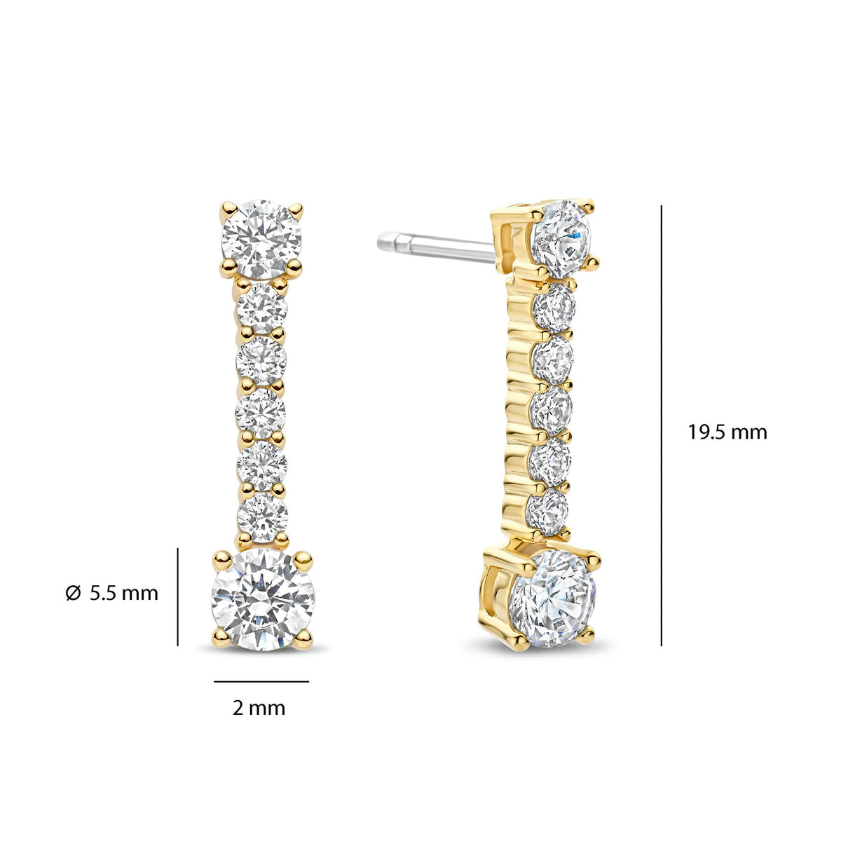 Ti Sento Yellow Gold Plated Cubic Zirconia Drop Earrings 78074ZY - Michael Jones Jeweller