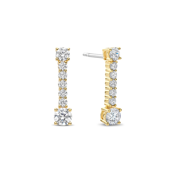 Ti Sento Yellow Gold Plated Cubic Zirconia Drop Earrings 78074ZY