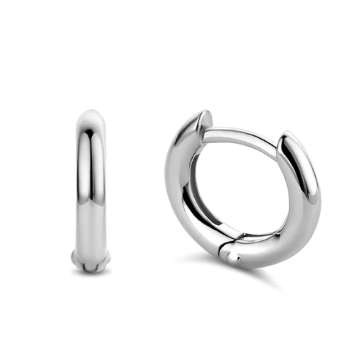 Ti Sento Silver Plain Huggy 12mm Hoop Earrings 7811SI - Michael Jones Jeweller