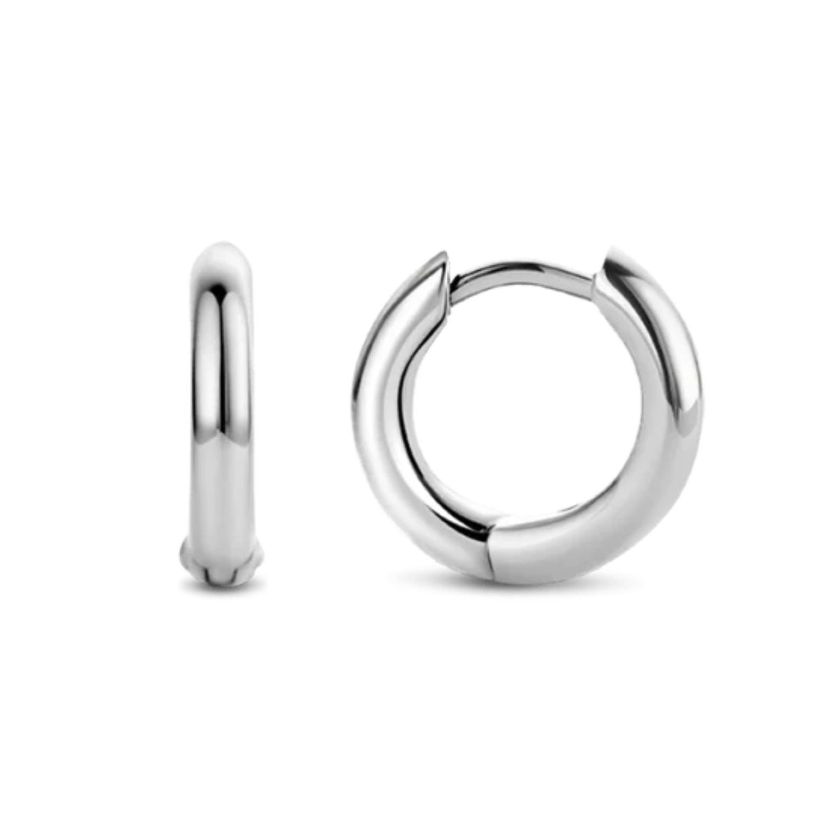 Ti Sento Silver Plain Huggy 12mm Hoop Earrings 7811SI - Michael Jones Jeweller