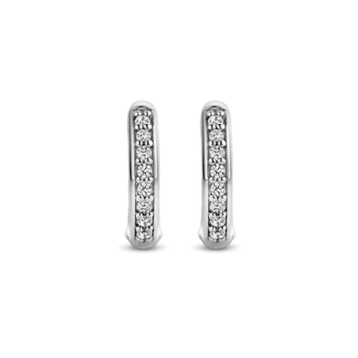 Ti Sento Silver Cubic Zirconia Huggy Earrings 7811ZI - Michael Jones Jeweller