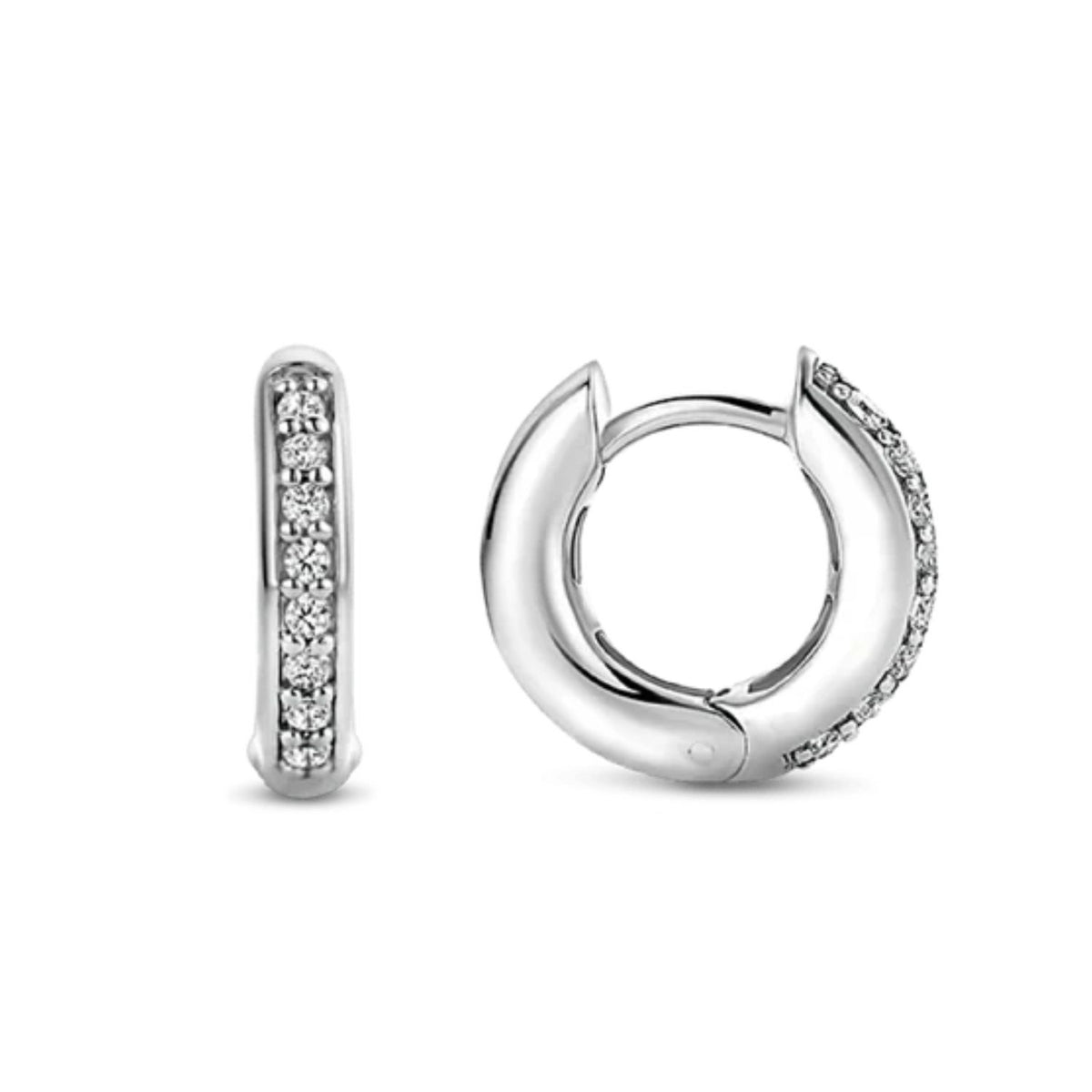 Ti Sento Silver Cubic Zirconia Huggy Earrings 7811ZI - Michael Jones Jeweller