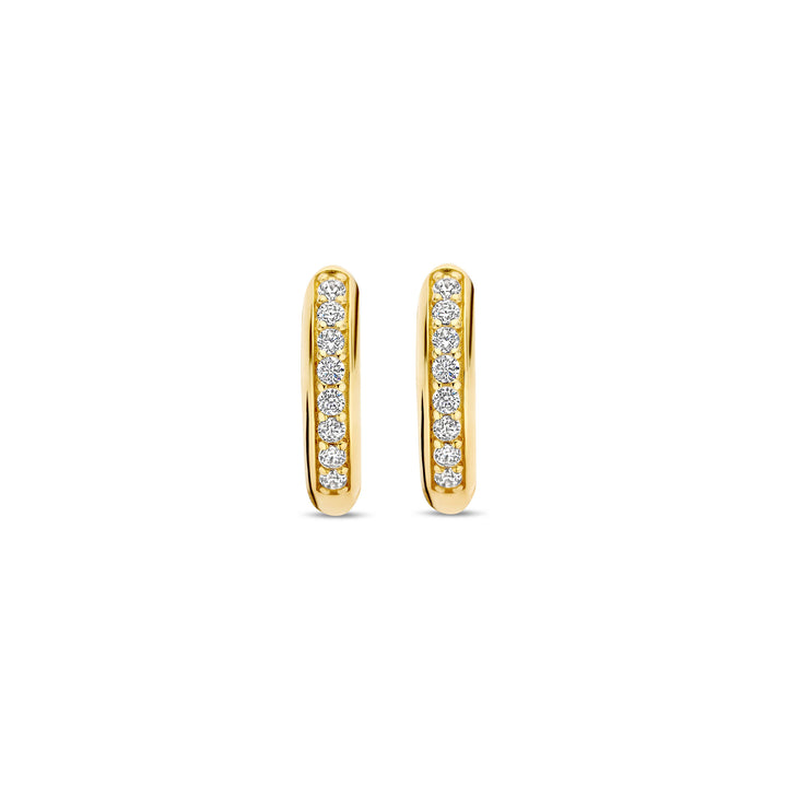 Ti Sento Yellow Gold Plated Cubic Zirconia 12mm Hoop Earrings 7811ZY