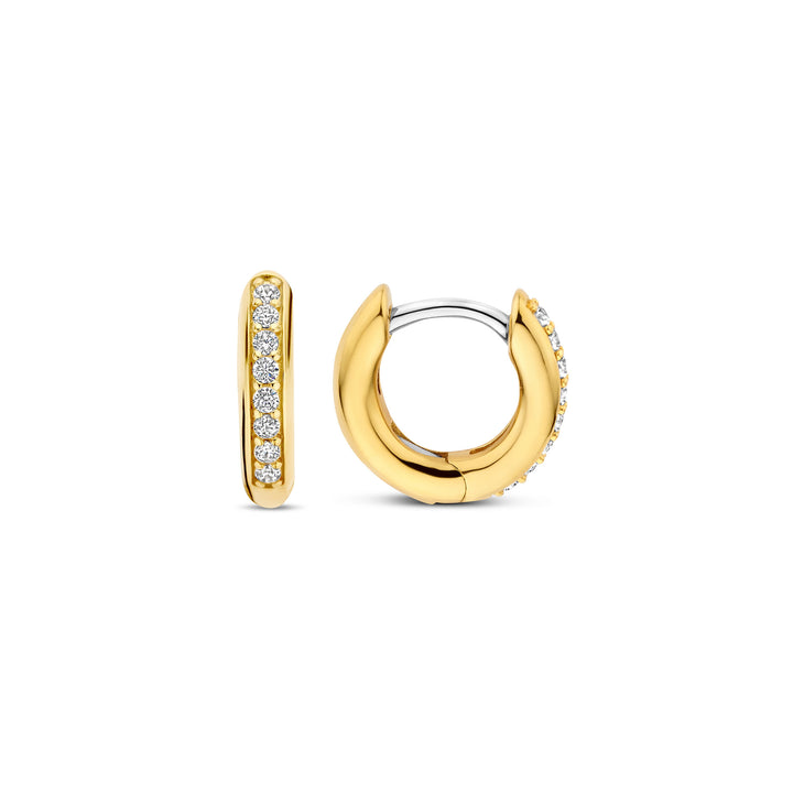 Ti Sento Yellow Gold Plated Cubic Zirconia 12mm Hoop Earrings 7811ZY