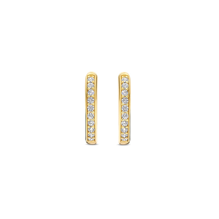 Ti Sento Yellow Gold Plated Cubic Zirconia 14mm Hoop Earrings 7812ZY
