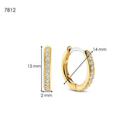 Ti Sento Yellow Gold Plated Cubic Zirconia 14mm Hoop Earrings 7812ZY