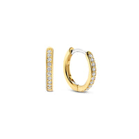Ti Sento Yellow Gold Plated Cubic Zirconia 14mm Hoop Earrings 7812ZY