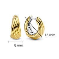 Ti Sento Twisted Yellow Gold Plated Hoop Earrings