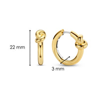 Ti Sento Yellow Gold Plated Knot Hoop Earrings 7897SY
