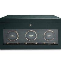 WOLF British Racing Green Triple Watch Winder - Michael Jones Jeweller