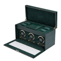 WOLF British Racing Green Triple Watch Winder - Michael Jones Jeweller