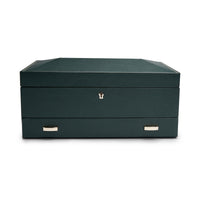 WOLF British Racing Green 10 Piece Watch Box with Storage - Michael Jones Jeweller