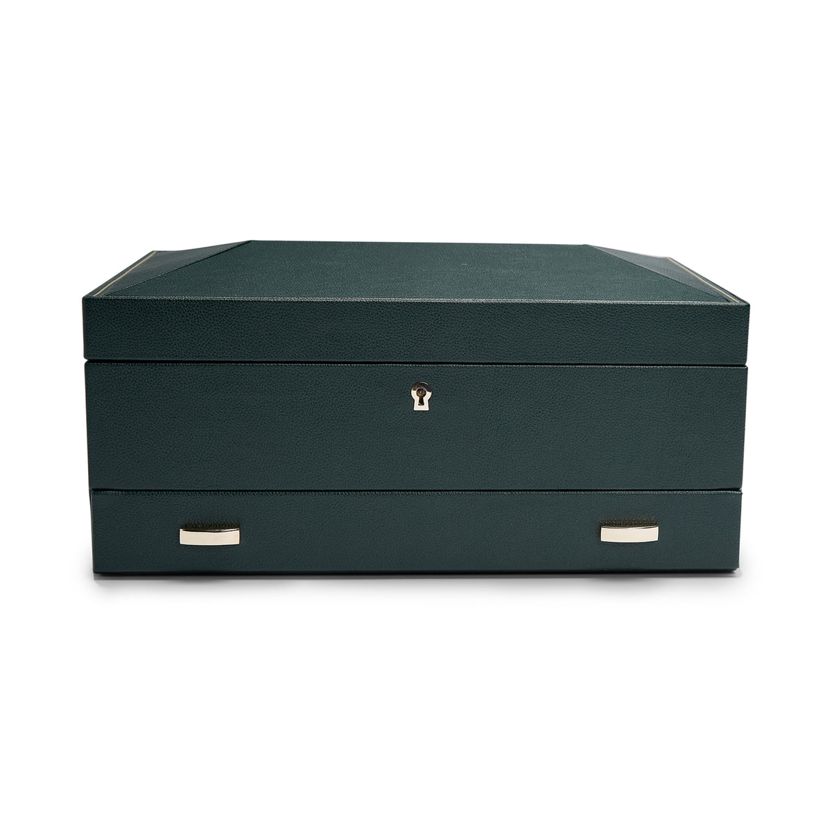 WOLF British Racing Green 10 Piece Watch Box with Storage - Michael Jones Jeweller