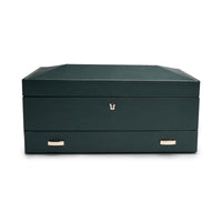WOLF British Racing Green 10 Piece Watch Box with Storage - Michael Jones Jeweller