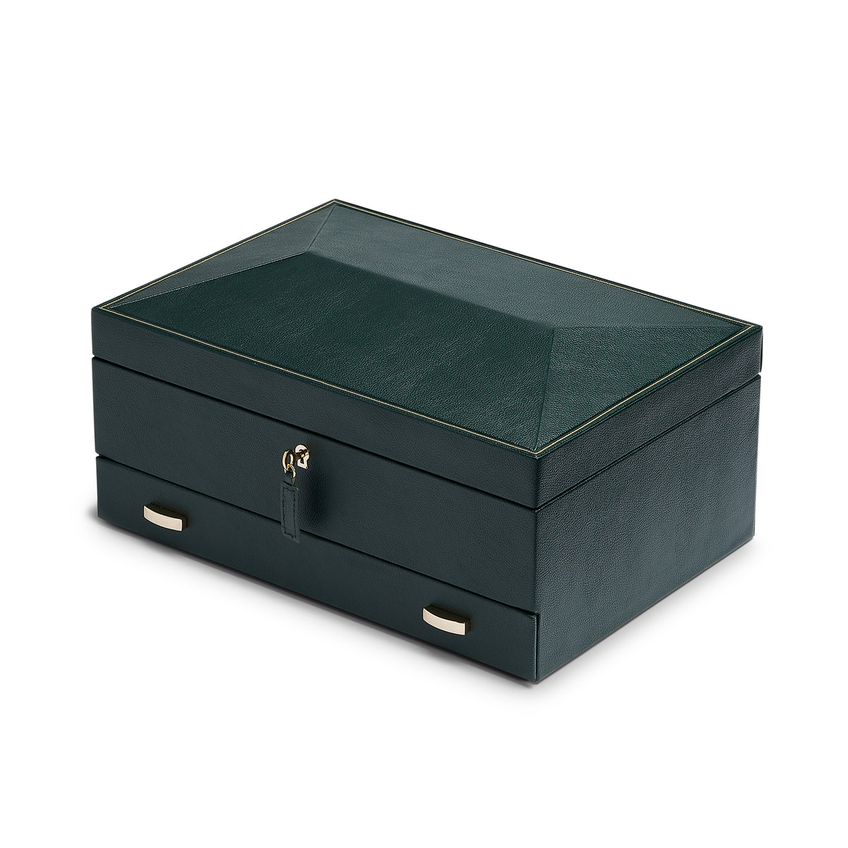 WOLF British Racing Green 10 Piece Watch Box with Storage - Michael Jones Jeweller