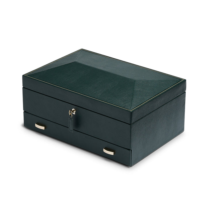 WOLF British Racing Green 10 Piece Watch Box with Storage - Michael Jones Jeweller