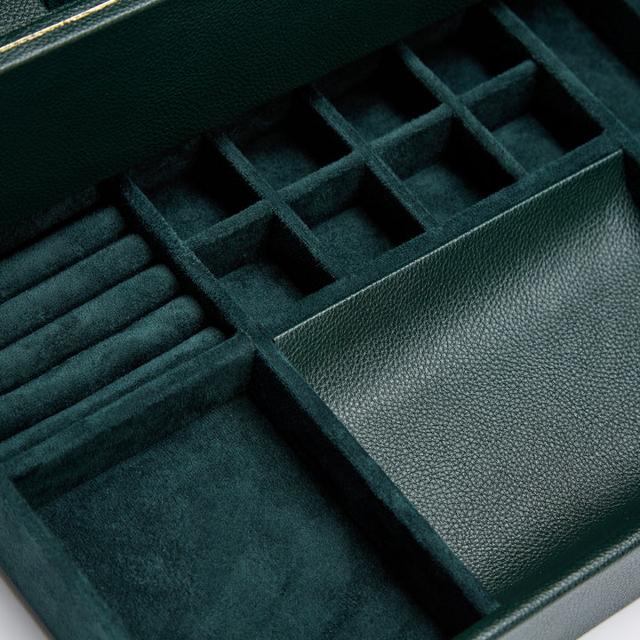 WOLF British Racing Green 10 Piece Watch Box with Storage - Michael Jones Jeweller