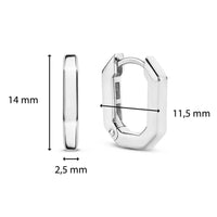 Ti Sento Geometric Silver Hoop Earrings 7929SI