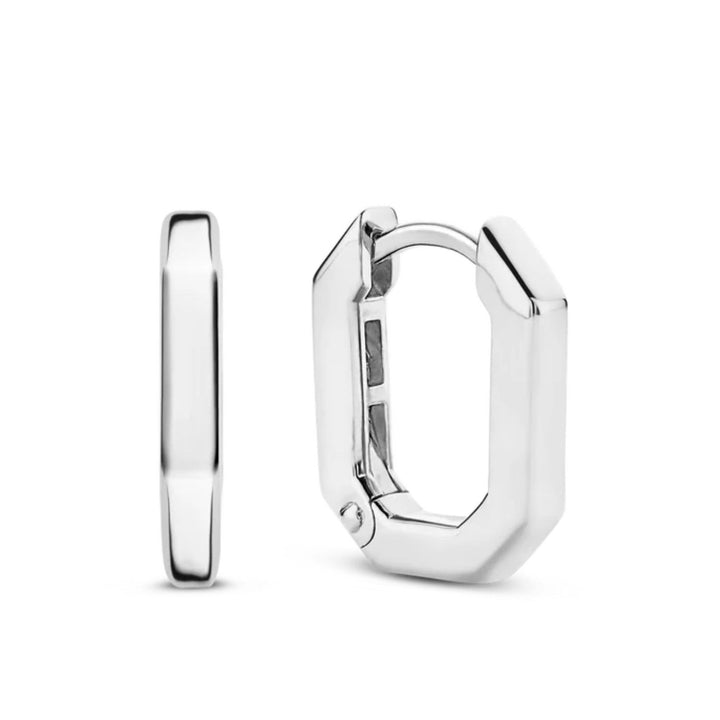 Ti Sento Geometric Silver Hoop Earrings 7929SI