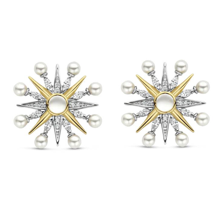 Ti Sento Yellow Gold Plated Starburst Stud Earrings 7930YP